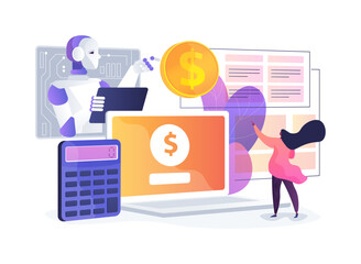 AI-Powered Personal Finance Advisors abstract concept vector illustration.
