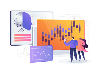 AI-Driven Stock Market Analysis abstract concept vector illustration.