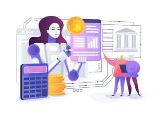 AI-Supported Retirement Planning Tools abstract concept vector illustration.