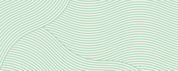 Fototapeta premium farm green banner, organic abstract background with fields. wavy green lines, natural organic products. ecology background. striped farmer green Pattern