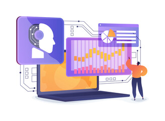 Predictive Analytics for Market Trends abstract concept vector illustration.