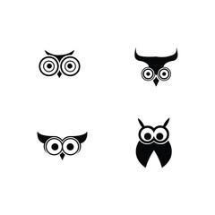 This Times Minimal Owl Icon Set in Black Modern Vector Logo Mascot Designs