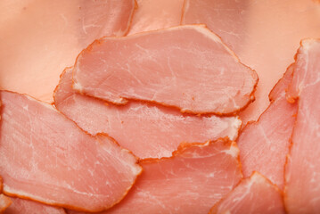 Ham cut into thin slices.