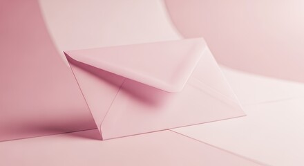 Pink Envelope Sitting on Pink Background Ready to Send
