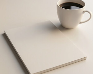 Blank Notebook Mockup Beside A Cup Of Coffee