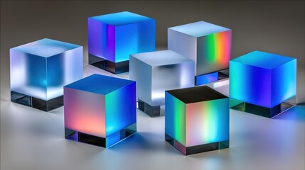 Obraz premium Prism Cube Abstract Light Refraction Effect