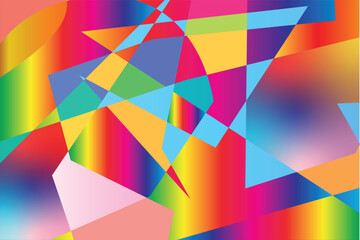 A Vibrant Kaleidoscope of Geometric Shapes An Abstract Composition with a Dynamic Interplay of Colors and Angular Forms Creates Visual Interest