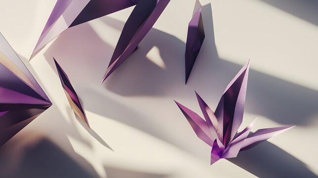 Abstract Purple Geometric Shapes 3D Render