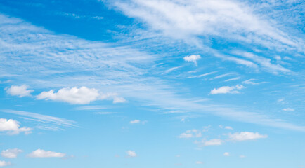Blue sky and white clouds.