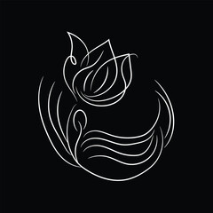 black and white flower