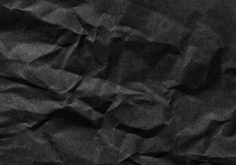 Black background old crumpled paper texture
