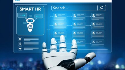 Smart HR system using AI and digital platforms for efficient recruitment, talent analytics,...