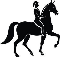 Silhouette of a Rider on Horseback Classic Equestrian Art