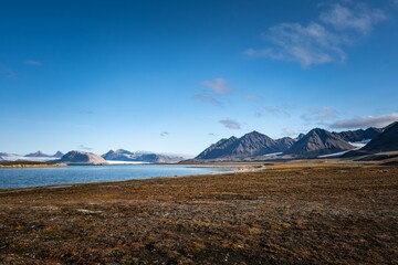 Arctic landscape in Svalbard, Norway