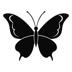 butterfly silhouette icon on white background
