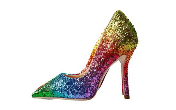 Spectacular Glitter Covered High Heels Stealing the Spotlight at Pride Celebrations