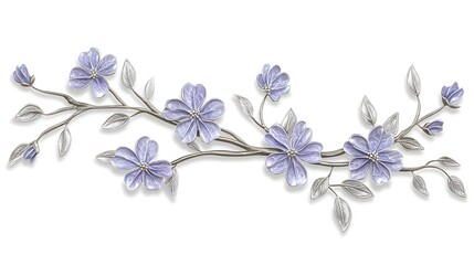 Elegant Lavender Floral Branch Design Wall Art