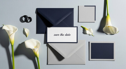 Elegant Wedding Save The Date Stationery with Calla Lilies