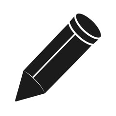 Pencil Icon, Monochrome Minimalist Stationery Vector, Perfect for Writing, Design Projects, Education, and Office Use
