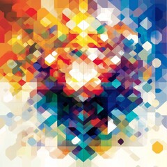 Abstract Colorful Geometric Mosaic Design