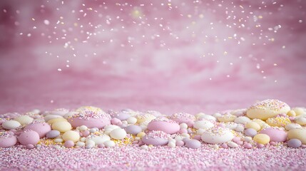 Pastel Candy Sprinkles Background Pink Sweets