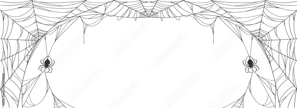Canvas Prints spider web line art vector