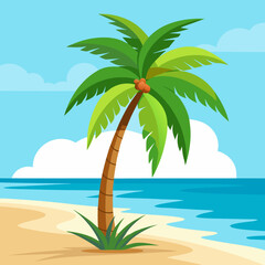 tropical island with palm trees