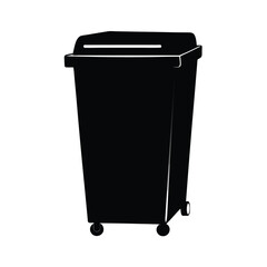 Garbage Bin Icon, Black and White Minimalist Waste Symbol for Environmental Awareness, Recycling, and Infographic Use
