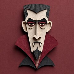 Cartoon portrait of a vampire isolated