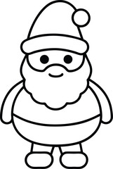 Cartoon illustration vector art drawing of a funny smiling Christmas character, a Santa Claus boy with a hat