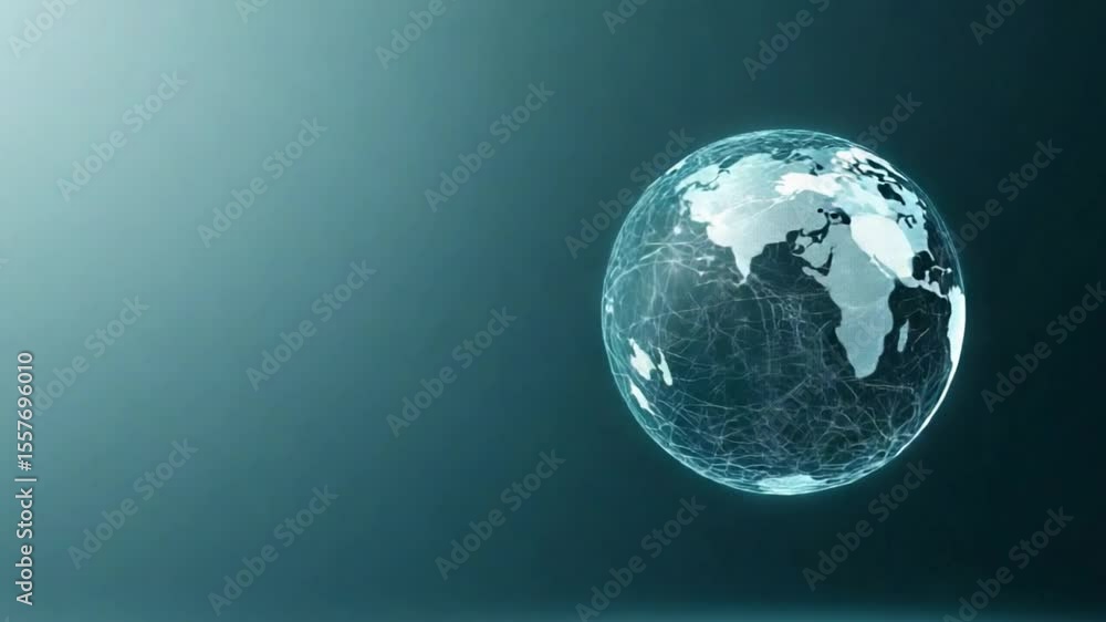 Fototapete Digital Globe in Cyber Space: A digital globe illuminated by ethereal light, its intricate network of connections symbolizes the interconnectedness of our world. Explore themes of global networks.