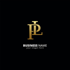 Creative P and L Letter Logo, Luxury Monogram Design.