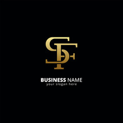 Obraz premium Creative S and f Letter Logo, Luxury Monogram Design.