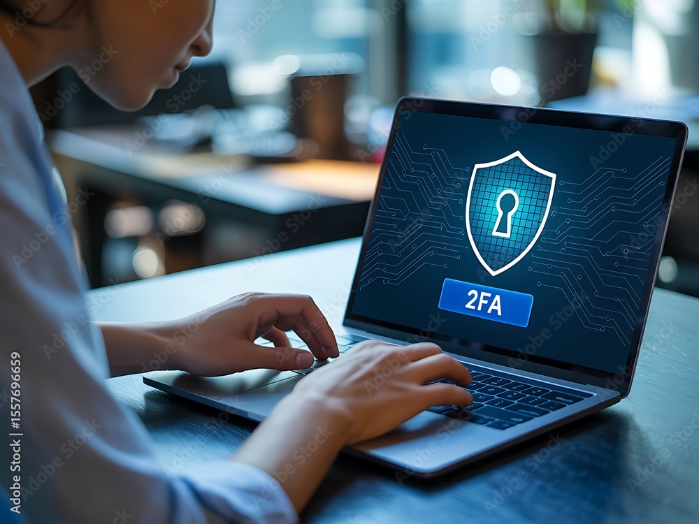 Poster enhancing online security a comprehensive guide to two-factor authentication (2fa) for enhanced prot