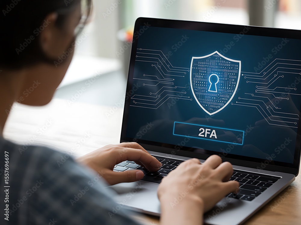 Poster enhancing online security a guide to two-factor authentication (2fa) for enhanced protection