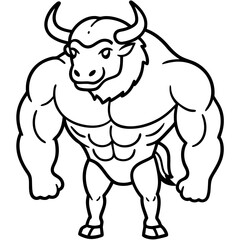 Fototapeta premium gaur---strong-bison-body---hump---short-horns