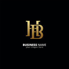Creative H and B Letter Logo, Luxury Monogram Design.
