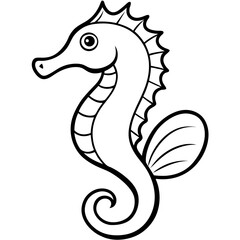Naklejka premium seahorse---curled-body---snout-and-tail---fins
