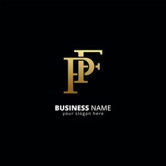 Creative P and F Letter Logo, Luxury Monogram Design.