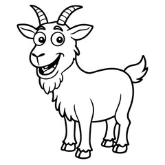 Obraz premium oat---small-horns---beard-and-hooves---cartoon