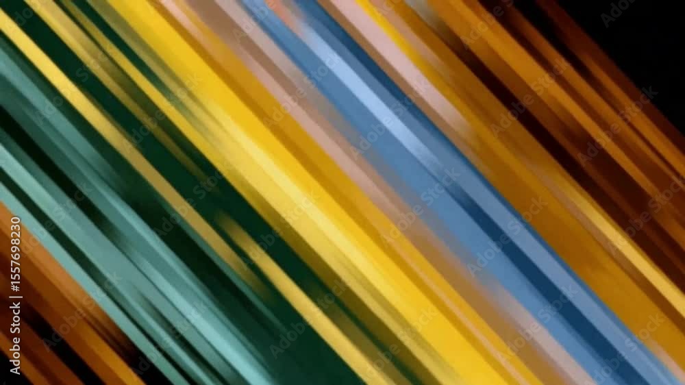 Aufkleber Diagonal Strokes: A mesmerizing arrangement of diagonal strokes in a palette of warm browns, bright yellows, and cool blues, creating a dynamic and modern visual effect.