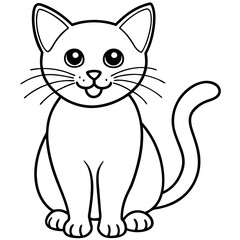 Obraz premium cat---oval-body---add-ears---tail---cute-face