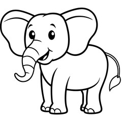 Naklejka premium elephant---3-step-cartoon-elephant--circles