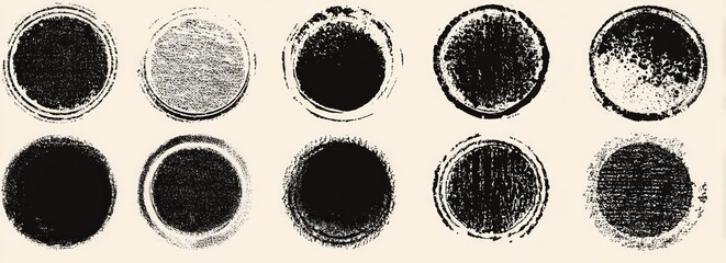 Abstract Black and White Circular Texture Pattern