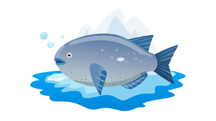 Obraz premium vector illustration of cartoon shark