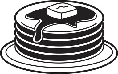 Kawaii Pancake Stack Vector – Cute Breakfast Cartoon with Butter and Syrup