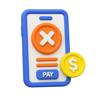 Mobile phone payment canceled transaction failed app interface design