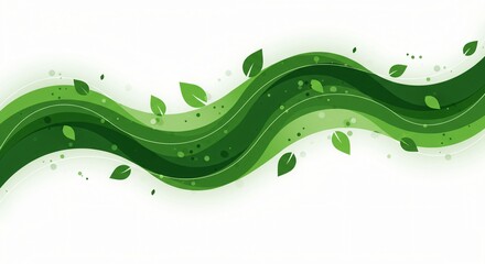 Abstract Green Energy Wave Illustration Eco-Friendly Design