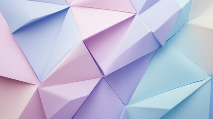 Fototapeta premium Soft angular triangle background in pastel tones of light purple, blue, and pale pink