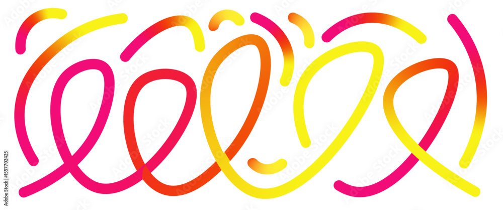 Aufkleber colorful dynamic gradient lines set. wavy abstract music shapes collection. decorative loop doodles 